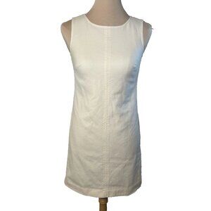 Talbots Petites Ivory Wool Dress Women's Size 2P Fitted Sleeveless Lined #208